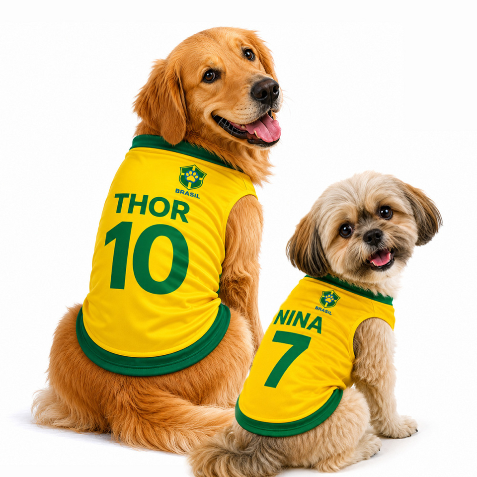 Kit 8 Camisas Pet Personalizadas - Meu Pet Torcedor